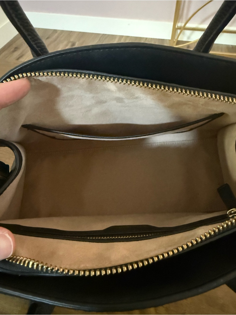 Kate Spade Medium Knot Black Pebbled Leather Top-Handle Satchel with Strap - Picture 6 of 6